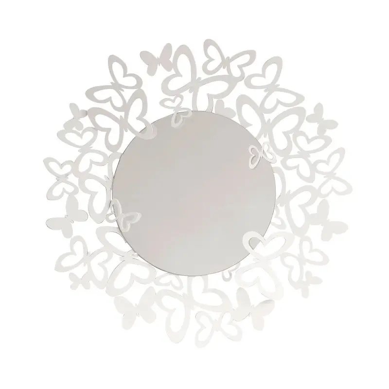 Sconto Specchio Butterfly Storm Bianco Arte e Mestieri in Ferro Ø86 cm