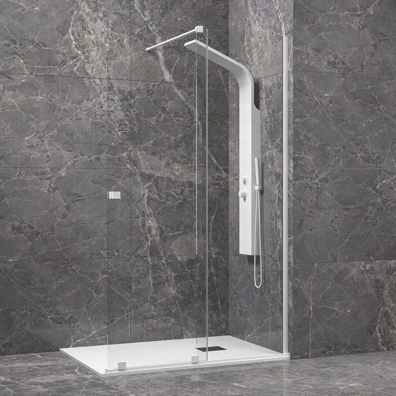 Direttamente Dal Produttore Doccia walk in con anta scorrevole 140 cm profilo bianco | KNM4000W-B