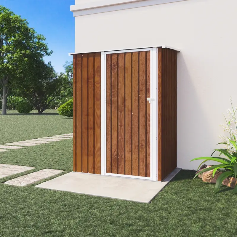 Promozione Casetta da giardino in acciaio zincato effetto legno 1,51x1,03xh1,96 m - 48kg- 1,55 metri quadri