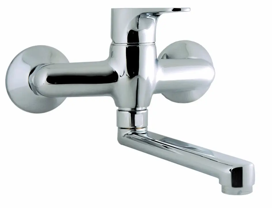 FLY monocomando lavello a muro con canna piatta cm.20 finitura cromo Promo Stagionale