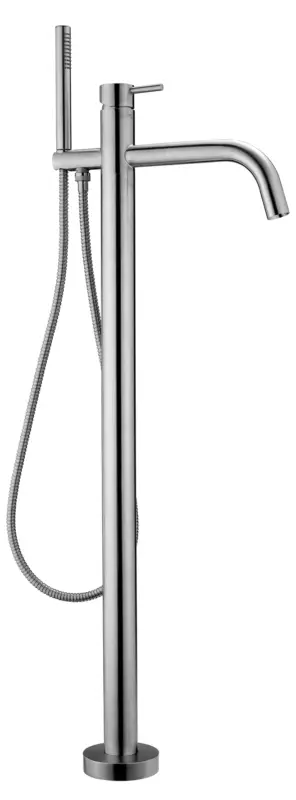 FRIDA Monocomando vasca a pavimento con kit doccia in acciaio inox finitura acciaio spazzolato Occasione