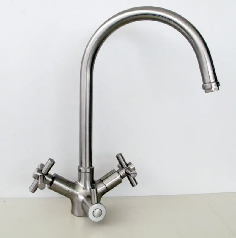 Nuovo Arrivo IDEALAQUA miscelatore lavello cucina a 3 vie separate finitura nickel spazzolato
