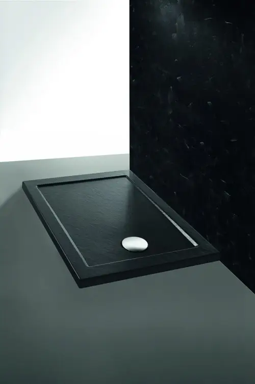 Ultimissimo Modello LOW ARDESIA piatto doccia acrilico rettangolare 160x80 con piletta finitura antracite altezza 4cm