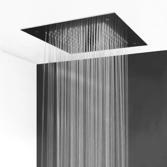 Professionale RAIN Soffione ad incasso quadro 400x400 in acciaio inox finitura super mirror