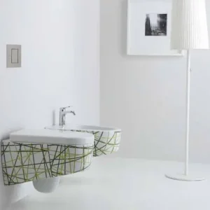 Novità SHAPE vaso + bidet sospesi finitura nest verde