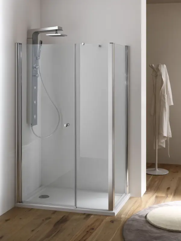 SIRIO DOOR Porta battente finitura argento satinato 115 cm trasparente (misura 110/115 h.195) Consegna Rapida