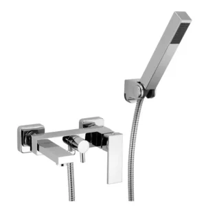 Economico SLIM gruppo vasca con doccia duplex finitura bianco opaco