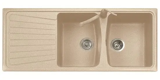 Compra Oggi Stesso SPAZIO 116.20 Lavello cucina a due vasche più scolapiatti finitura ultrametal 42 titanio