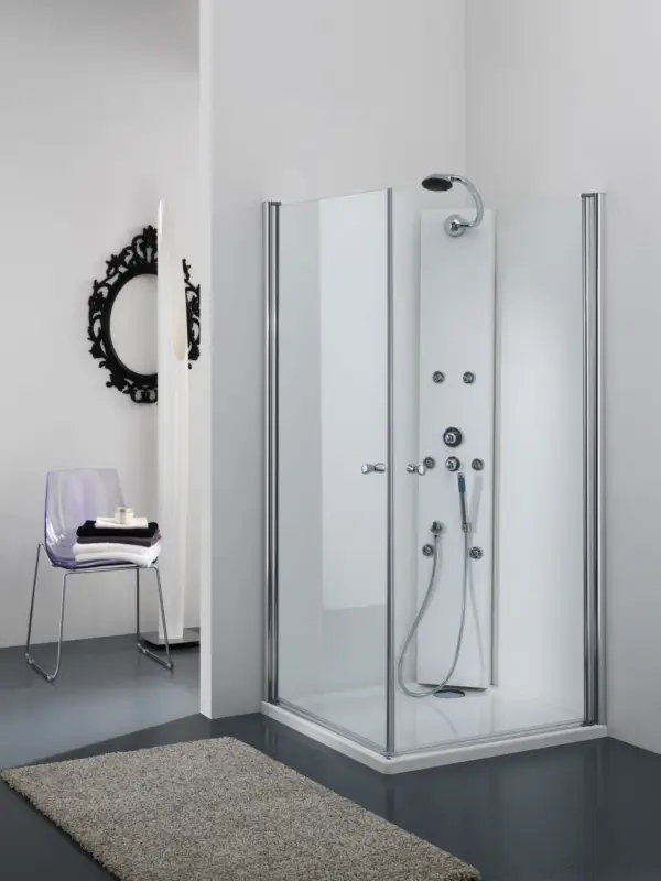 Bestseller STAR Box doccia Angolare a battente finitura bianco 80 cm serigrafato (misura 78/80-78/90 h.185)