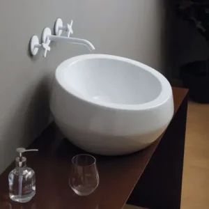 Miglior Prezzo THABO lavabo d'appoggio finitura bianco lucido