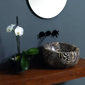 Compra Oggi Stesso THABO lavabo d'appoggio finitura zebra arancio