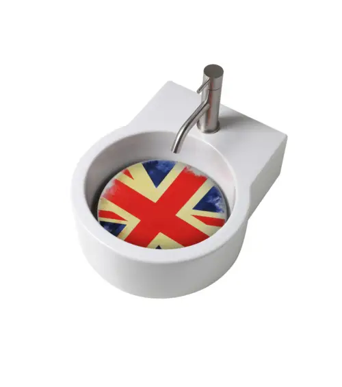 Offerta Del Giorno TURN lavabo d'appoggio finitura bianco lucido + piastra Regno Unito