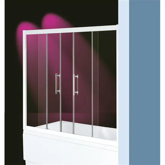 ZED BATH Sopravasca finitura argento satinato 135 cm trasparente (misura 130/135 h.140) Saldi