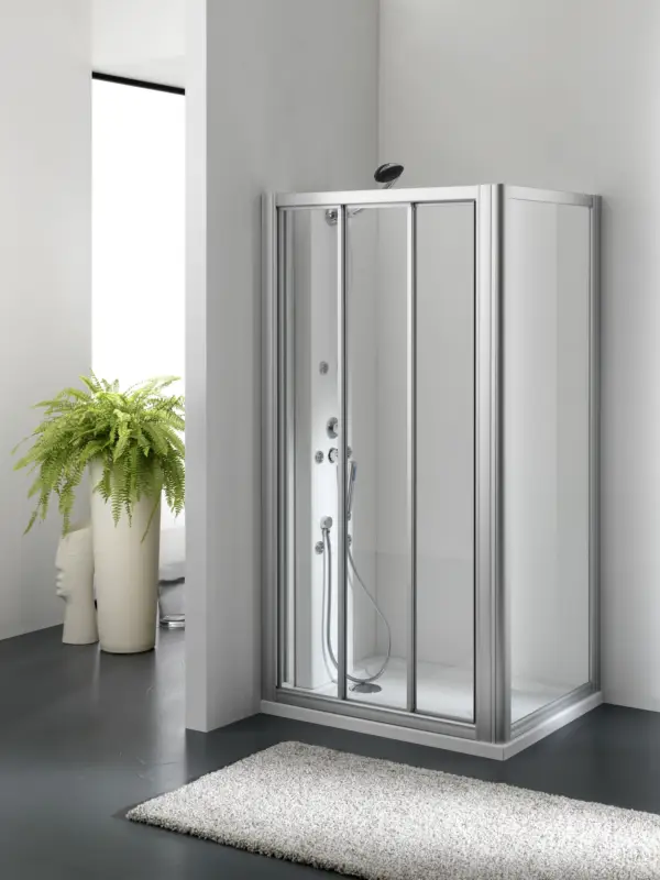 ZENITH DOOR Porta 3 ante scorrevoli finitura argento satinato 120 cm stampato (misura 115/120 h.185) Ultimissimo Modello
