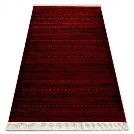 Must-Have ORIENT 5820 tappeto bordeaux / nero Orientale, strisce con frange