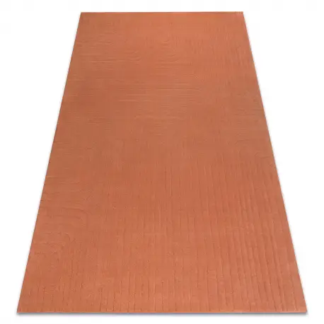 Tappeto in lana TEXTURA 488.05.LA000 OSTA - Linee, geometrica strutturale terracotta Reso Gratuito