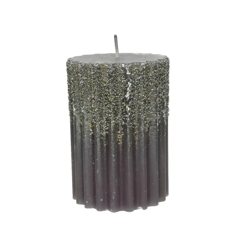 Super Prezzo Candela grigia con glitter