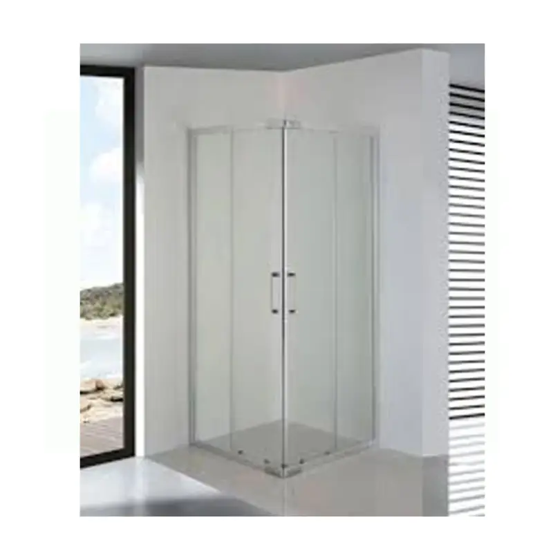 Reso Gratuito BOX DOCCIA ANGOLARE VETRO 4MM VETRO TRASPARENTE 69/79X69/79