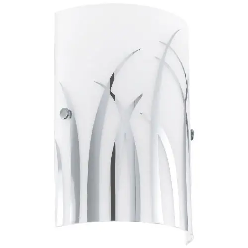Spedito Oggi APPLIQUE 60 WATT E14 CROMO VETRO BIANCO DECORATO - EGLO 92742