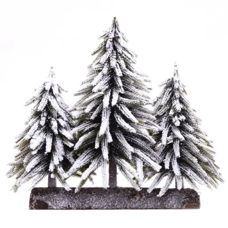 Affare Abete x 3 con base legno e neve