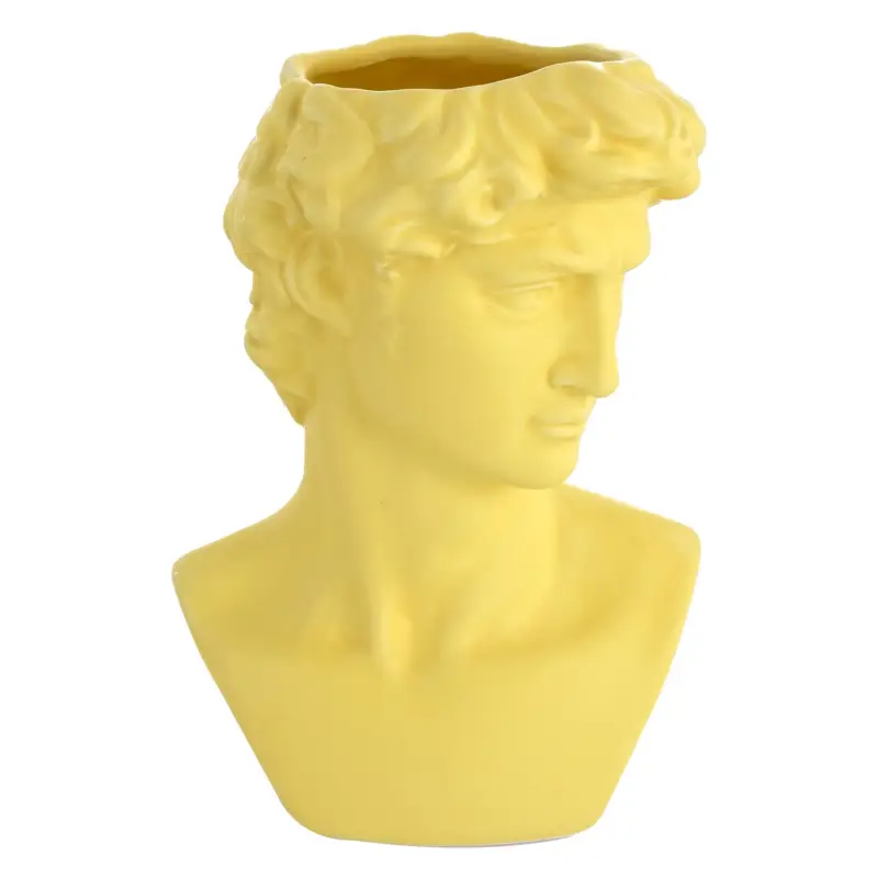 Vaso busto David giallo 19cm Professionale