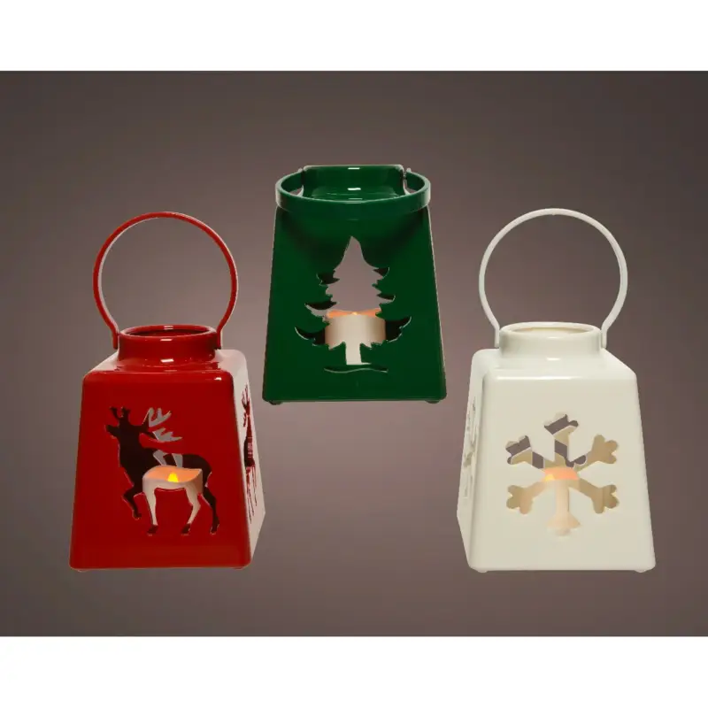 Lanterna LED in plastica con intagli Kaemingk Vendita Finale