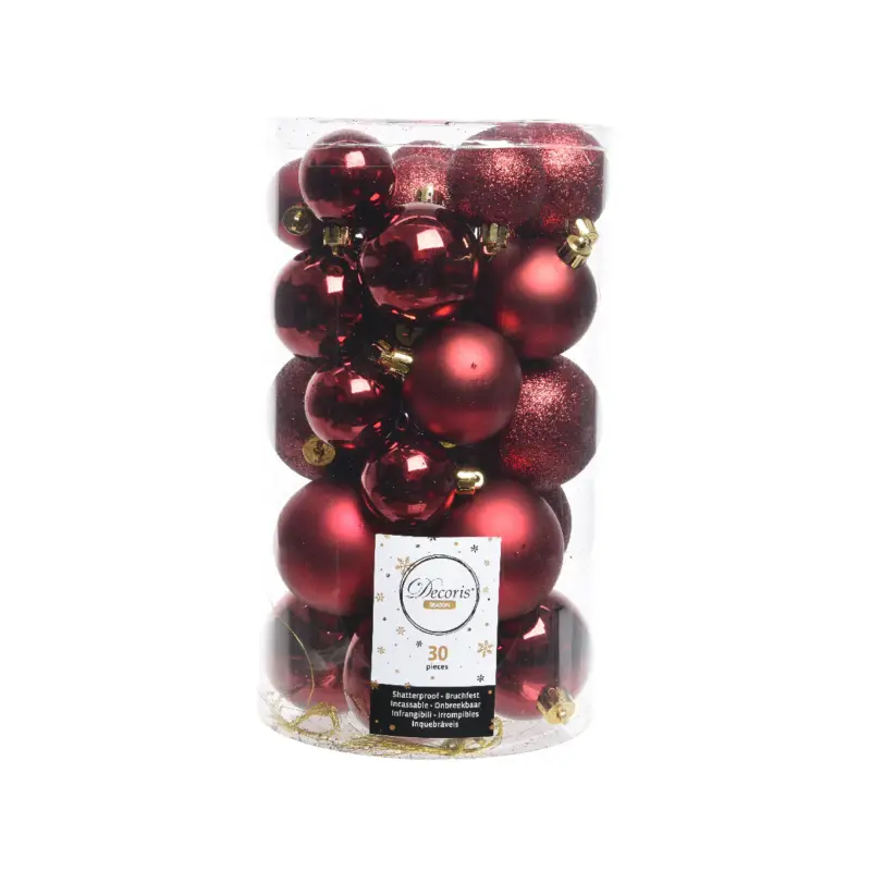 Confezione 30 palline rosso scuro Offerta Limitata