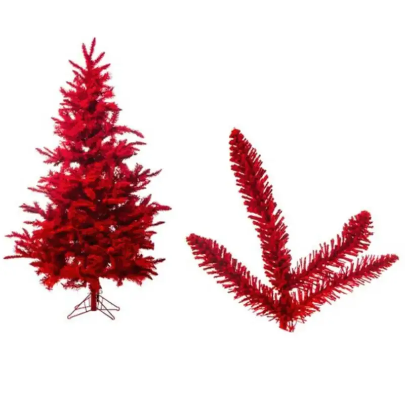 Spedizione Espresso Albero Floccato Red 210cm