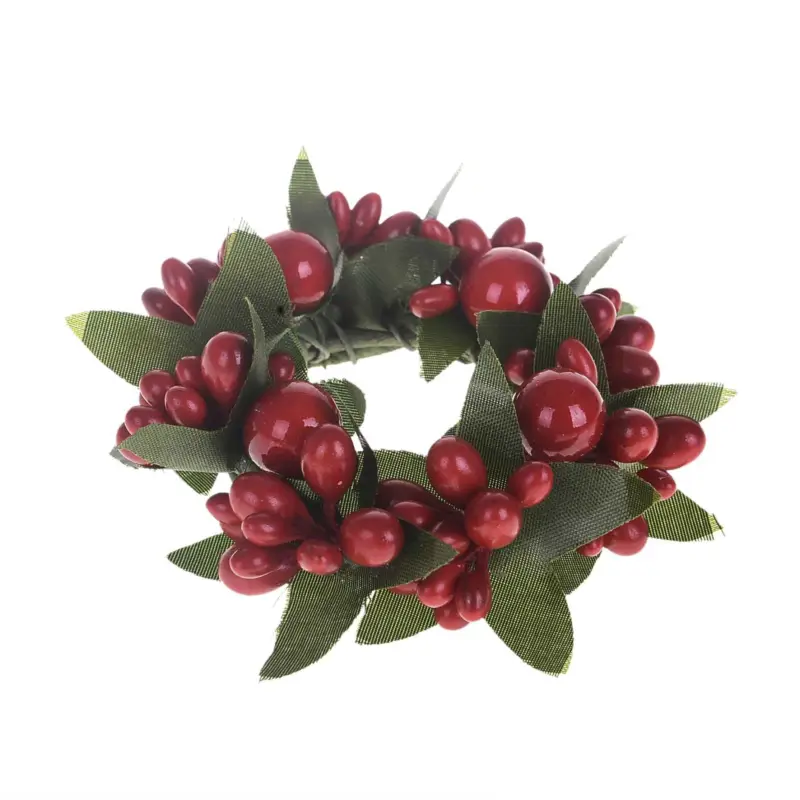Candela natalizia con bacche 7 cm Pagamento Sicuro