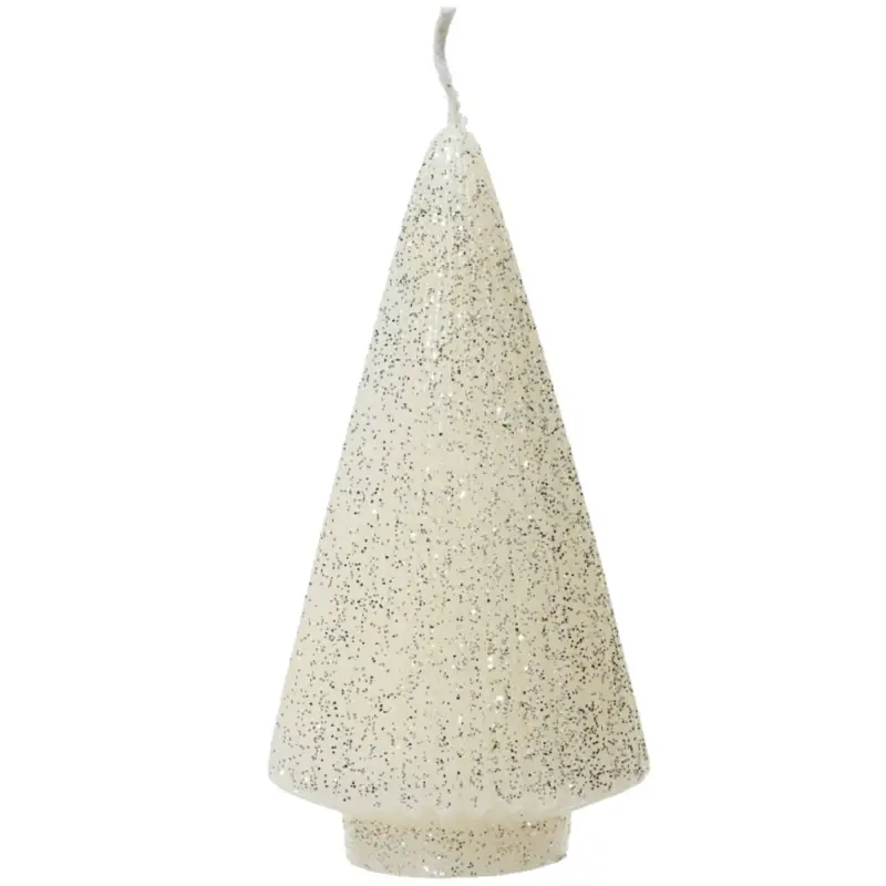 Candela albero di natale argento glitter Offerta Limitata