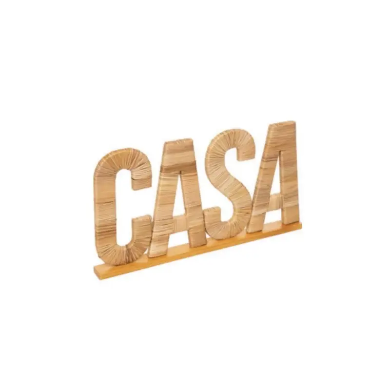 Scritta decorativa "CASA" in rattan beige Offerta Speciale