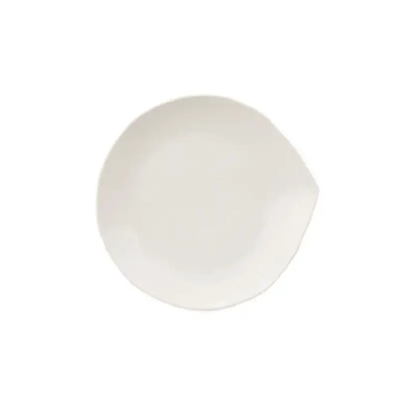Direttamente Dal Produttore Piatto piano Dessert forma goccia in porcellana bianca 22x21 cm