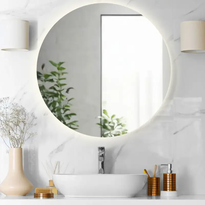 Sconto Specchio da bagno rotondo retroilluminato tondo d. 80 LUNA Made in Italy