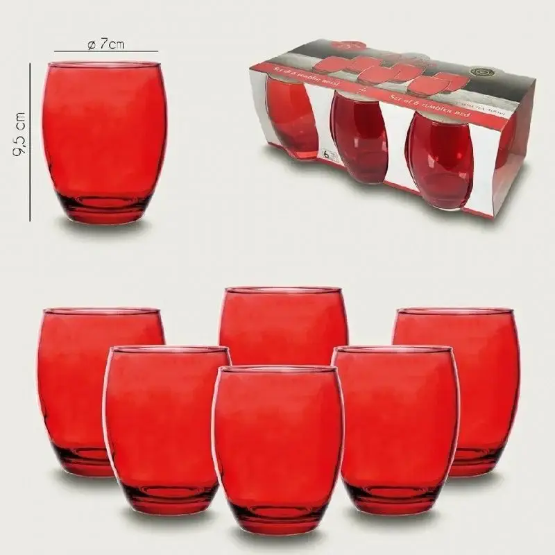 Bestseller Set di 6 Bicchieri Rossi da 40CL