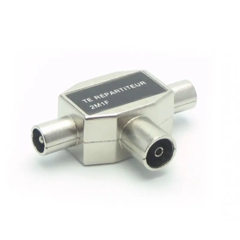 Professionale Partitore TV a T 9,52mm 2M/1F schermato in metallo