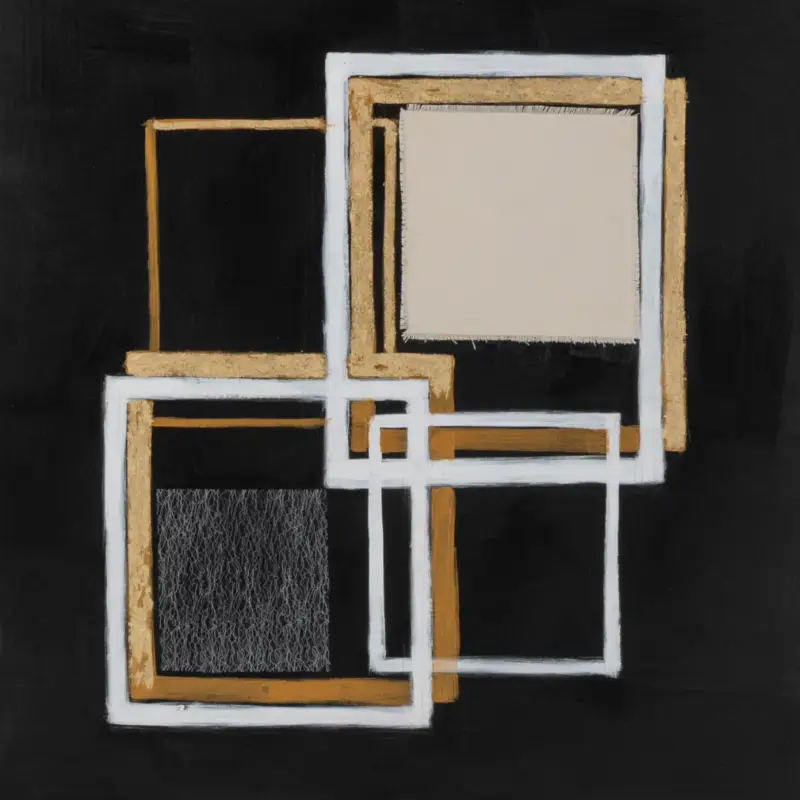 Acquista Ora Tela Moderna Dipinta a Mano Colore Nero e Oro con Telaio in Legno