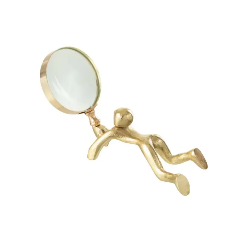 A Buon Prezzo Lente di Ingrandimento in Resina Colore Oro con Omino Disteso - Sherlock