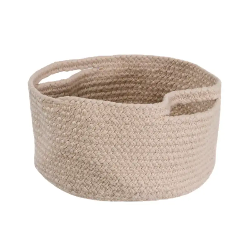 Cestino Portaoggetti Rotondo Ø 27 cm in Fibre Naturali Colore Beige Non Perdere