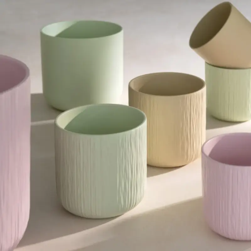 Set da 2 Portavasi in Ceramica Colore Beige Ø 26,5 cm - Gen Di Tendenza