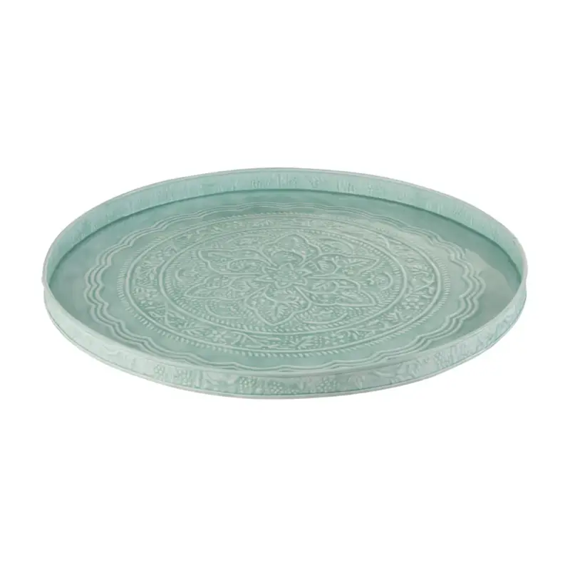 Prezzo Di Fabbrica Vassoio Rotondo Classico in Ferro Colore Blu Large Ø 60 cm