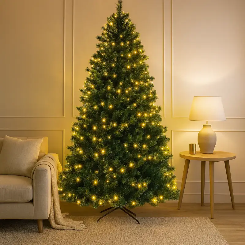 Più Venduto Albero di Natale Artificiale h 240 cm 600 Luci LED Integrate e 2567 Rami Realistici in PVC - Vermont