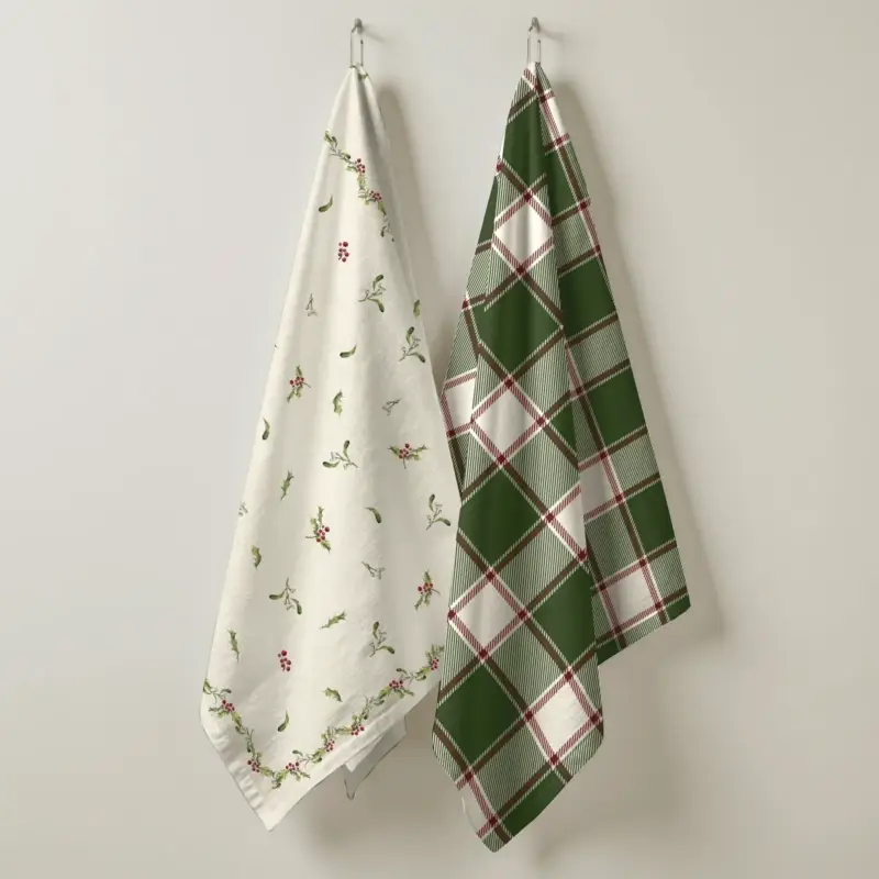 A Buon Prezzo Set 2 Canovacci Natalizi da Cucina 44x60 cm Verde - Holly Wish