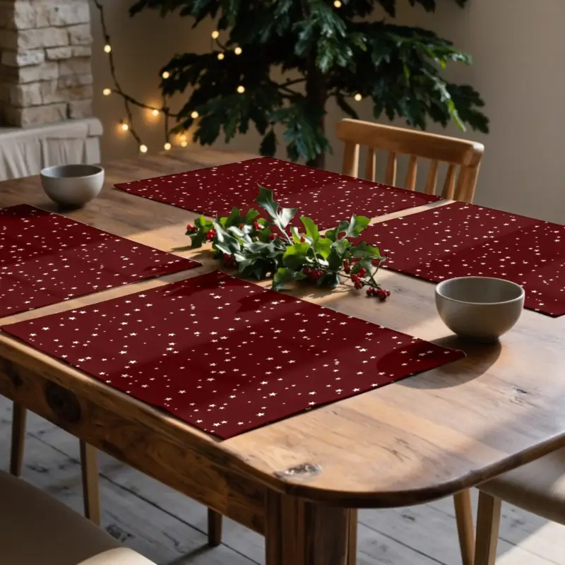 Compra Adesso Set 2 Tovagliette Natalizie Rosse 35x30 cm Fantasia Stelle - Christmas Wish 14