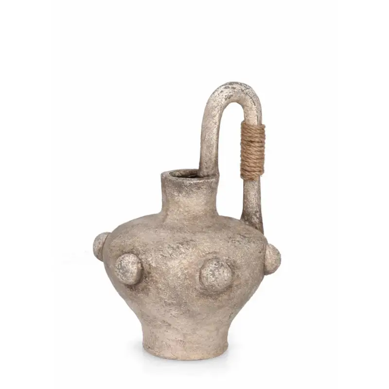 Prezzo Scontato Vaso "Cromite" tondo in magnesia beige per uso esterno