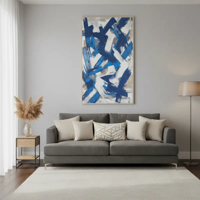 A Buon Prezzo Quadro “Bold M148” su tela con dettagli dipinti a mano – 124x204 cm