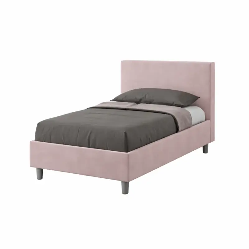 Occasione Letto singolo "Los Angeles" imbottito in microfibra per camera da letto da 90 cm