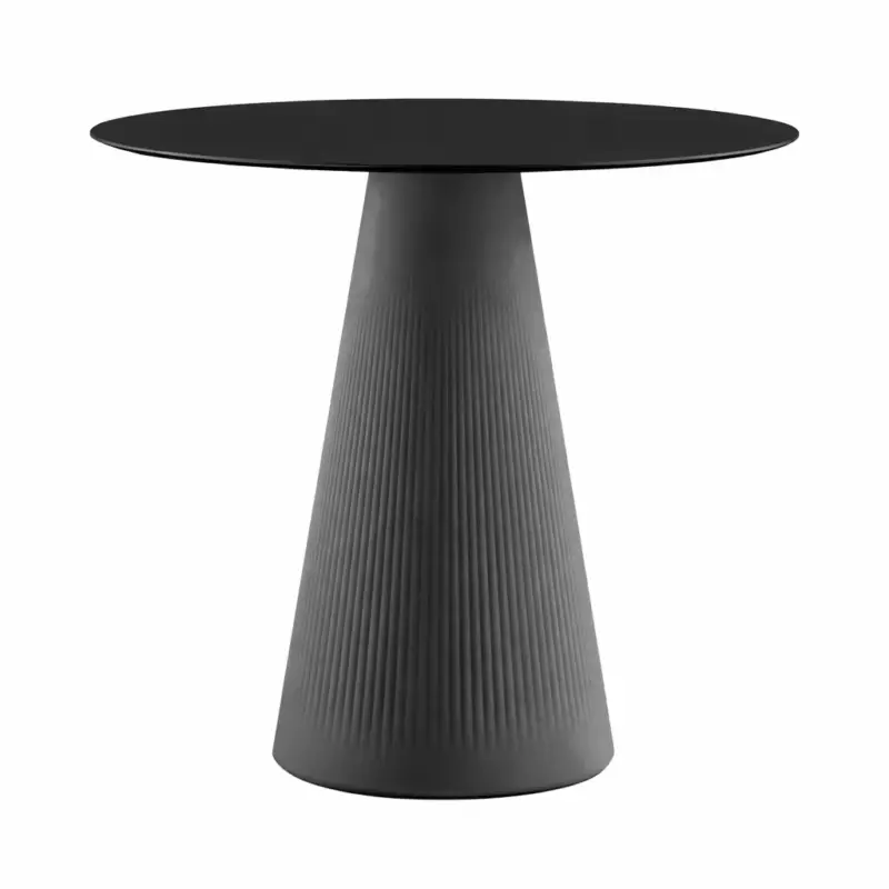 Offerta Limitata Struttura tavolo dining "Fade" struttura in polietilene per esterno Piano Nero Rotondo Ø70 cm