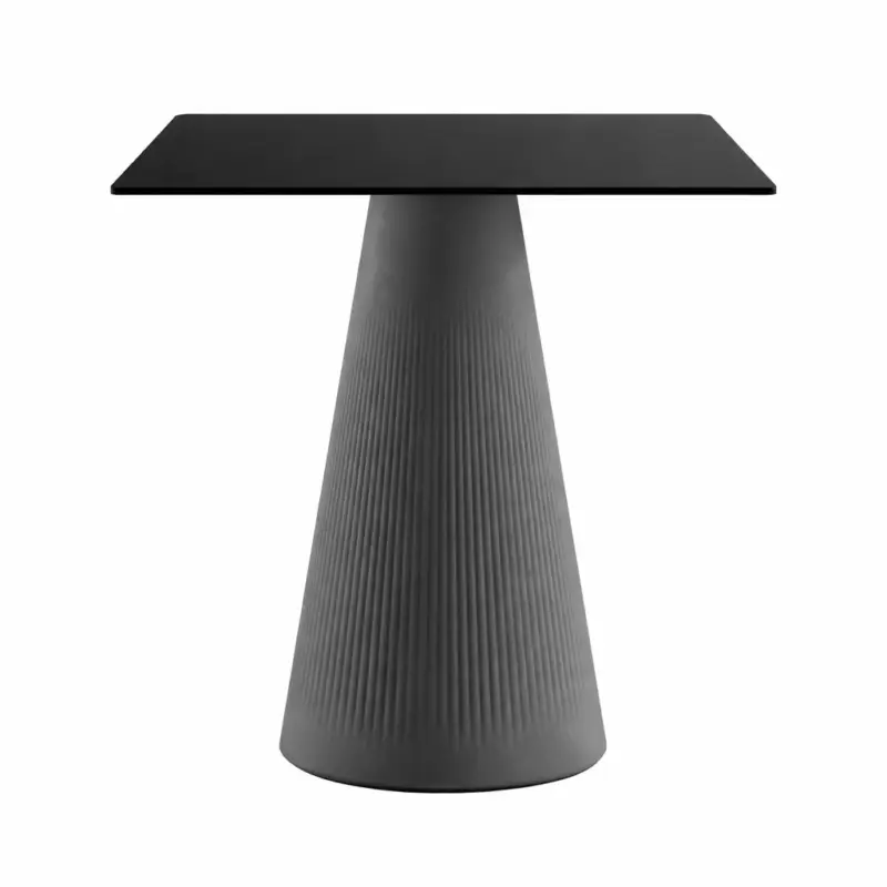 Ultime Pezzi Struttura tavolo dining "Fade" struttura in polietilene per esterno, Piano Nero Quadrato, 80 cm