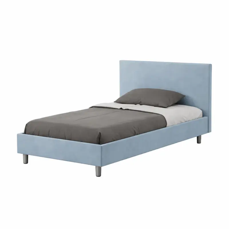 Bestseller Letto una piazza e mezza "Los Angeles" imbottito in microfibra per camera da letto da 120 cm