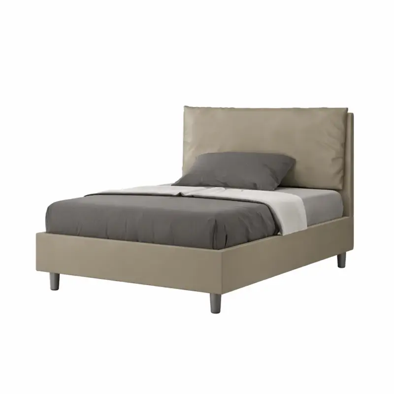 Letto una piazza e mezza "Chicago" imbottito in similpelle per camera da letto da 120 cm Offerta Speciale